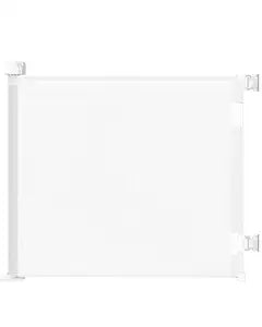 Retractable Baby Gate for Stairs & Doorways, 55" Wide x 33.6" Tall Easy Installation Mesh Dog Gate for Indoor & Outdoor Use,Pet and Dog Safety Gate for Hallways(White)