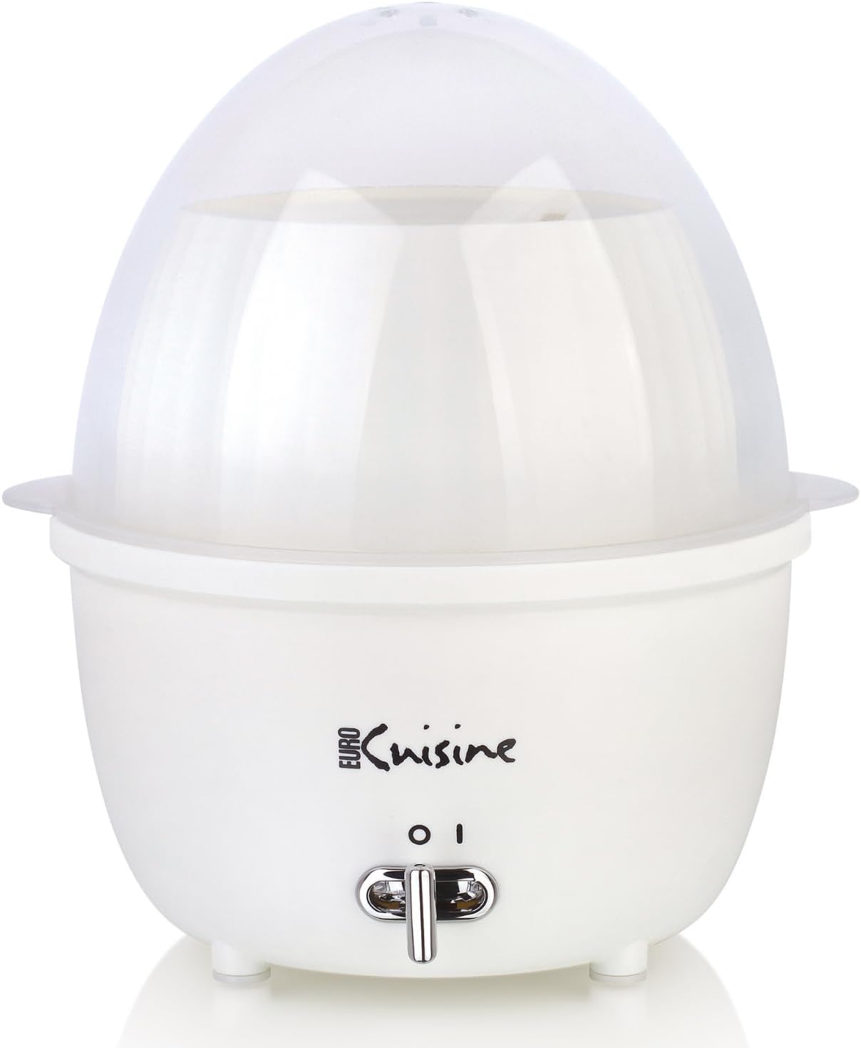 Euro Cuisine MSCX26 Electric Egg Cooker & Food Steamer with Auto Shut Off, Mini Rapid Egg Cooker for Soft, Medium, Hard Boiled Eggs, Steam Egg Maker, Vegetable Steamer Hard Boil Egg Cooker