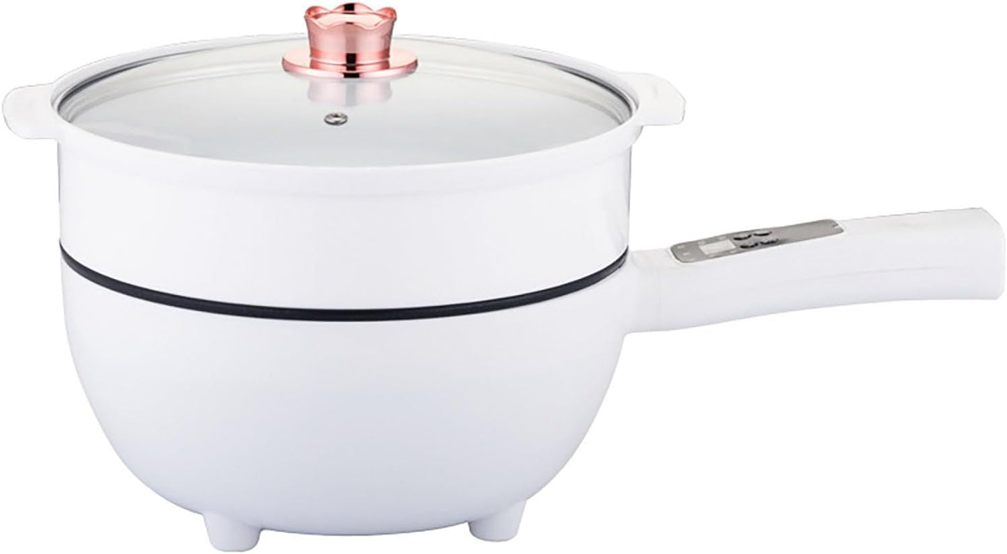 TYXFSMYXGS Multifunctional electric hot pot with a 3.6L\/4.6L\/5.6L borosilicate glass body, dual power settings, and a non-stick inner pot for steaming, frying, boiling, and stir-frying. 6.6L