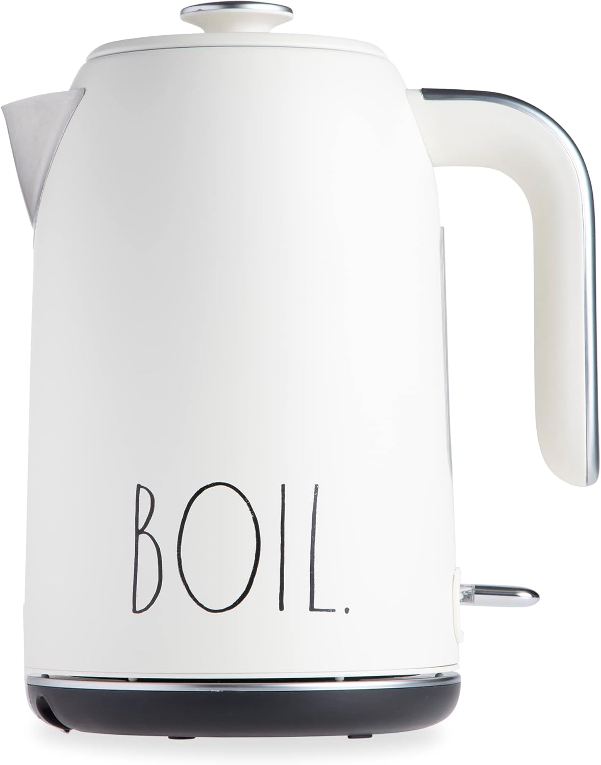 Rae Dunn Electric Hot Water Kettle - Stainless Steel Coffee Maker, Tea Kettle, Swivel Base, With Automatic Shut Off Boil-Dry Protection, Easy Pour Pitcher, 1500 Watt Boiling Power, 1.7 Liters, Cream