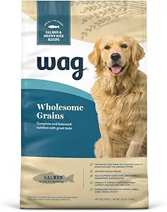 Amazon Brand - Wag Wholesome Grains Dry Dog Food with Salmon and Brown Rice, 30 lb Bag (Pack of 1)