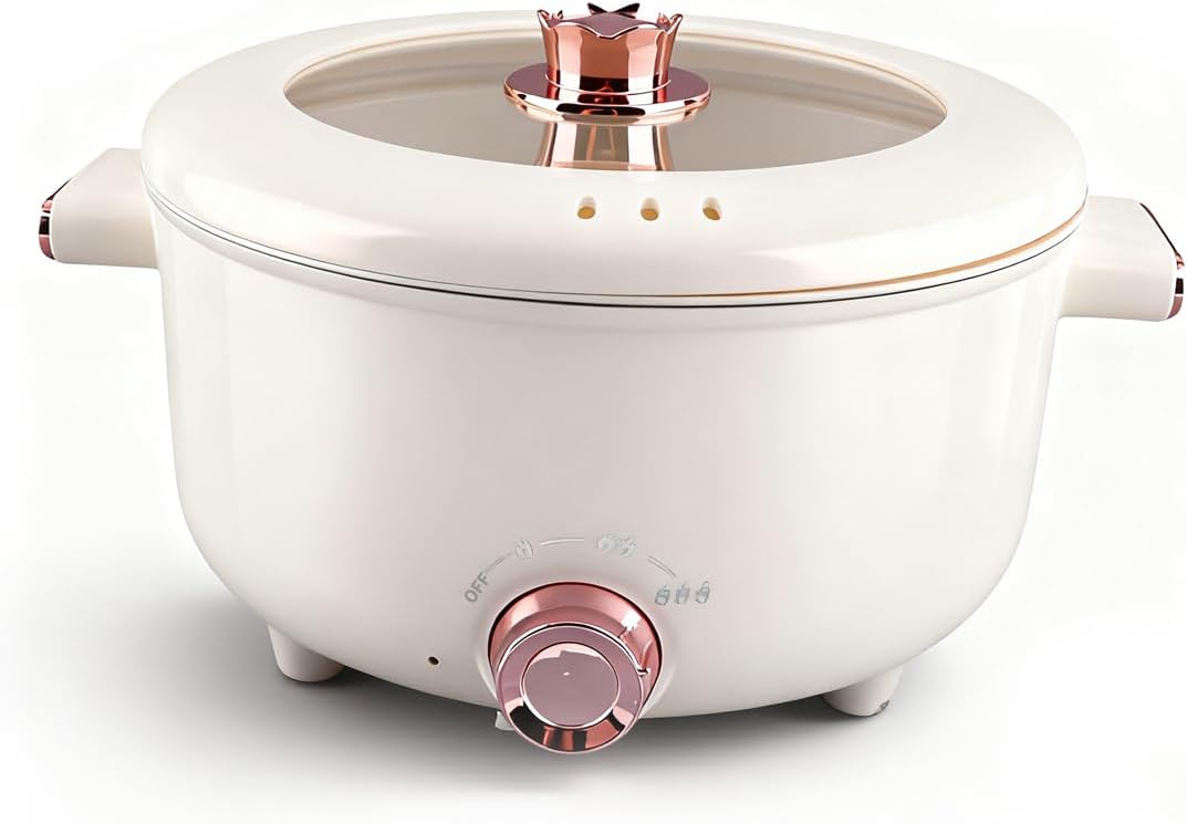 Hot Pot Electric 3.5L, Multifunctional Rapid Noodles Cooker with Ceramic Glaze Non Stick Coating, for Ramen, Egg, Pasta, Dumpling Soup, Porridge, Oatmeal