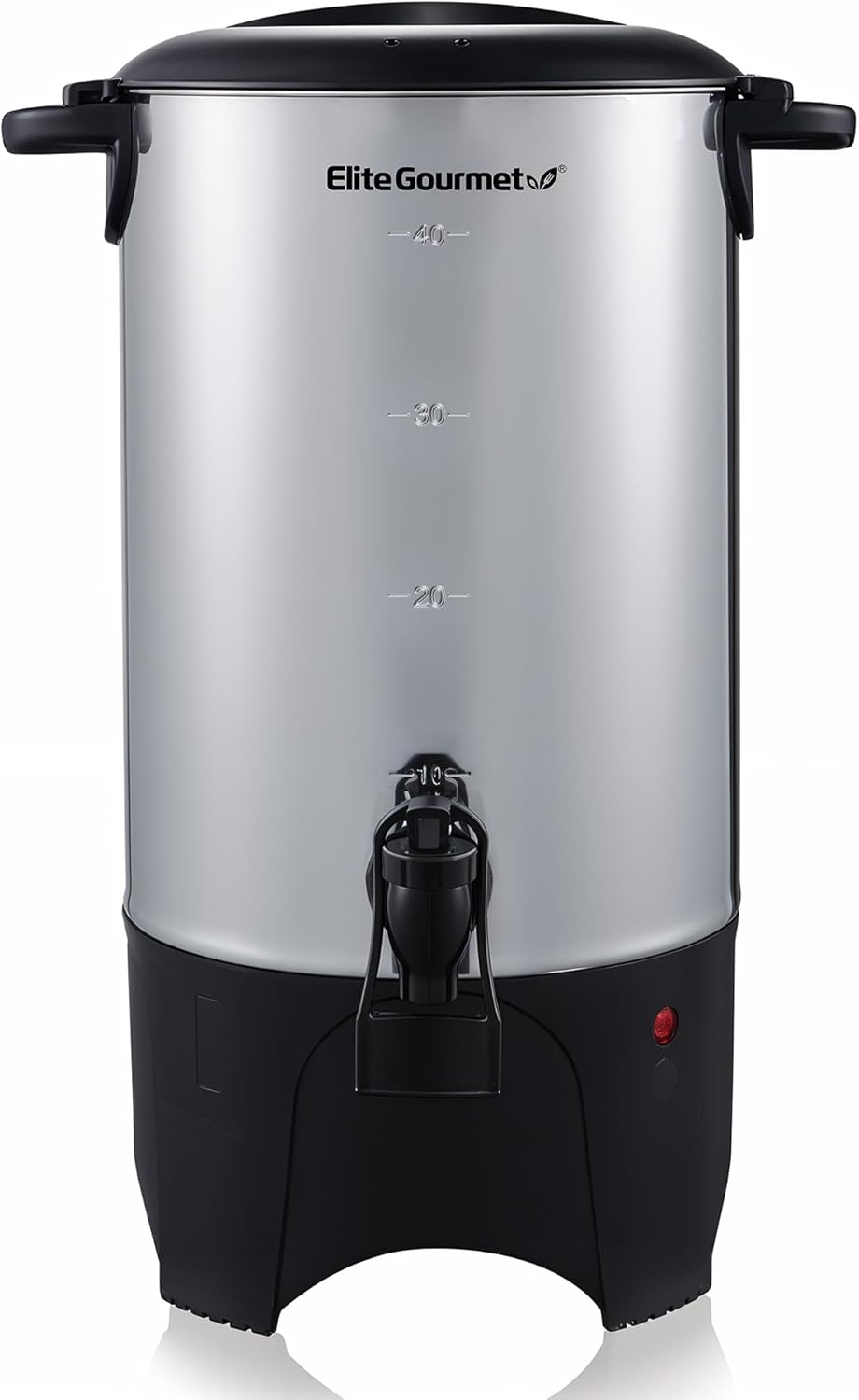 Elite Gourmet CCM040 Stainless Steel 40 Cup Coffee Urn Removable Filter For Easy Cleanup, Two Way Dispenser with Cool-Touch Handles Electric Coffee Maker Urn, Stainless Steel