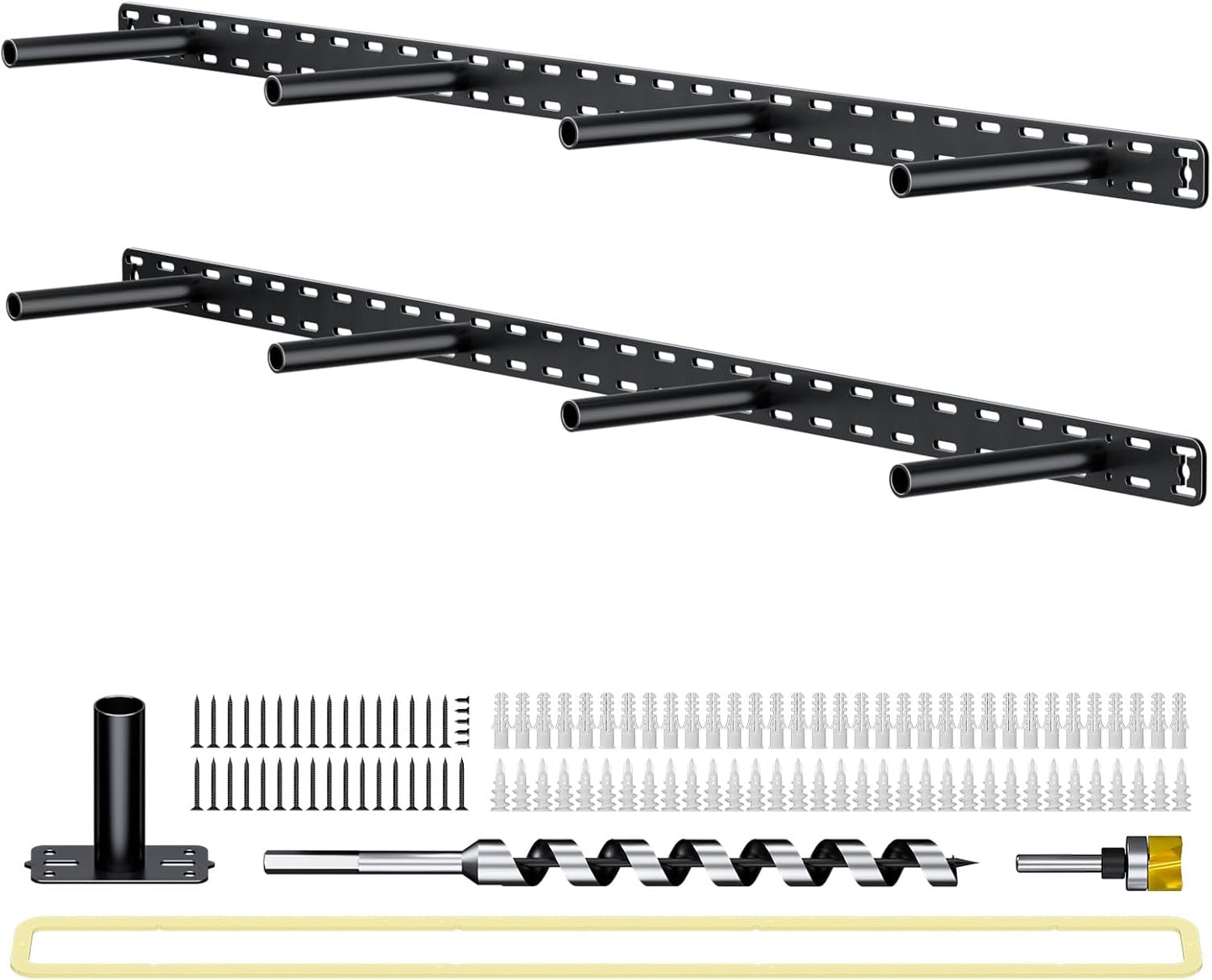 2pcs Large Shelf Brackets Long Floating Shelf Bracket Invisible Floating Shelf Hardware Heavy Duty Floating Mantel Brackets(43"X8"X1.5" with Tools)