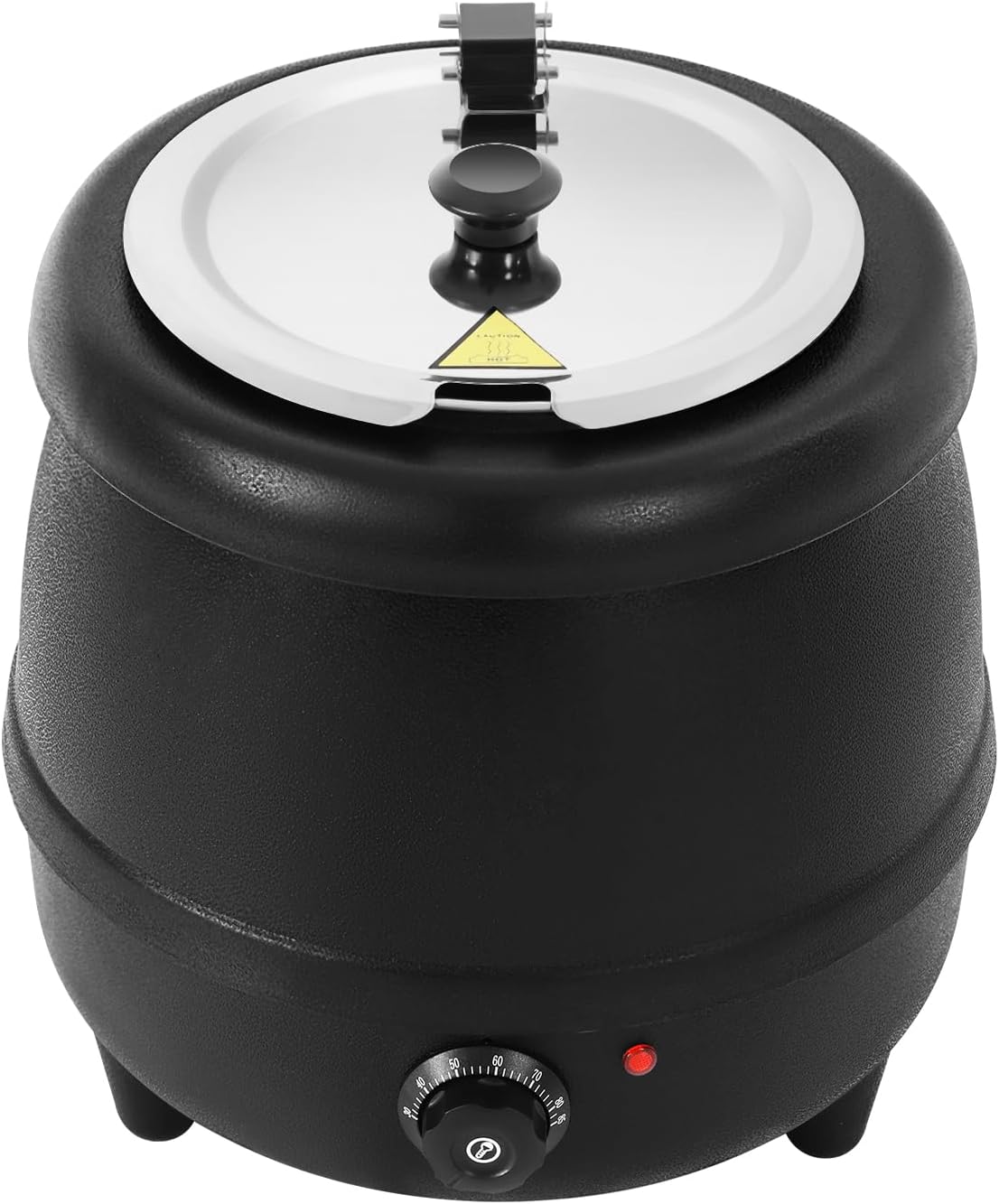 10.5Qt Soup Warmer with Removable 201 Stainless Steel Liner – Electric Countertop Food Warming Pot, Auto Shut-Off for Restaurant, Hotel, Home Use, Black