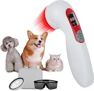 5000mAh Cold Laser Therapy Device for Dogs with 3 Levels, 5 * 808nm & 10 * 650nm Vet Laser Treatment for Joint with Magnetic Cover, Pets NIR Infrared Red Light Therapy for Cats Horse Pain Relief