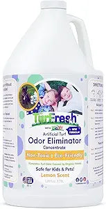 TurFresh BioX Artificial Turf Odor Eliminator – Yard Deodorizer for Dog Urine & Feces – Natural Concentrate Outdoor Cleaner – Safe for Kids & Pets – 1 Gallon Lemon Scent