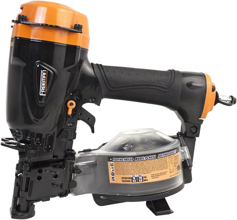 Freeman PCN450 Pneumatic 15 Degree 1-3\/4" Rapid Fire Coil Roofing Nailer