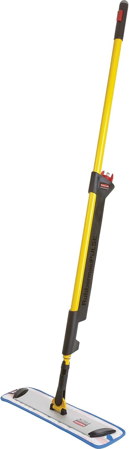 Rubbermaid Commercial Products HYGEN Pulse Single Sided Microfiber Spray Mop Kit for Hardwood\/Tile\/Laminated Floors Yellow Perfect for Kitchen\/Lobby\/Bathroom Cleaning