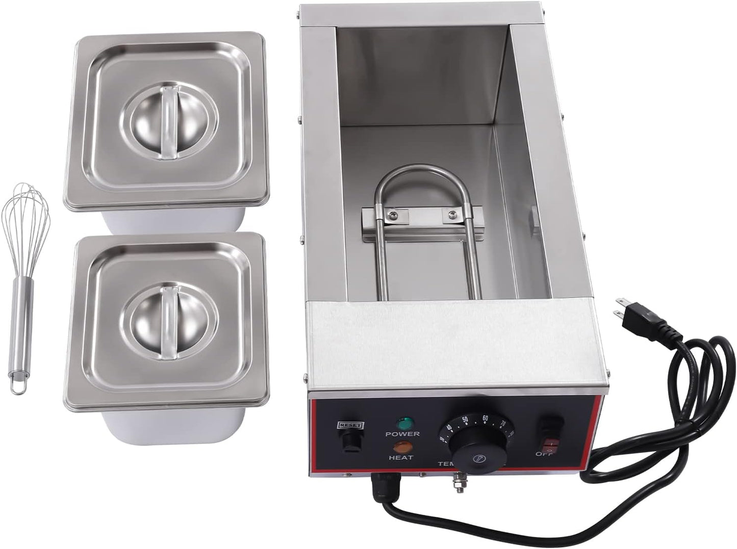 Chocolate Tempering Machine, Chocolate Melting Machine with Temperature Control (86-185℉),2 Tanks Electric Commercial Food Warmer with Lid for Chocolate/Milk/Cream