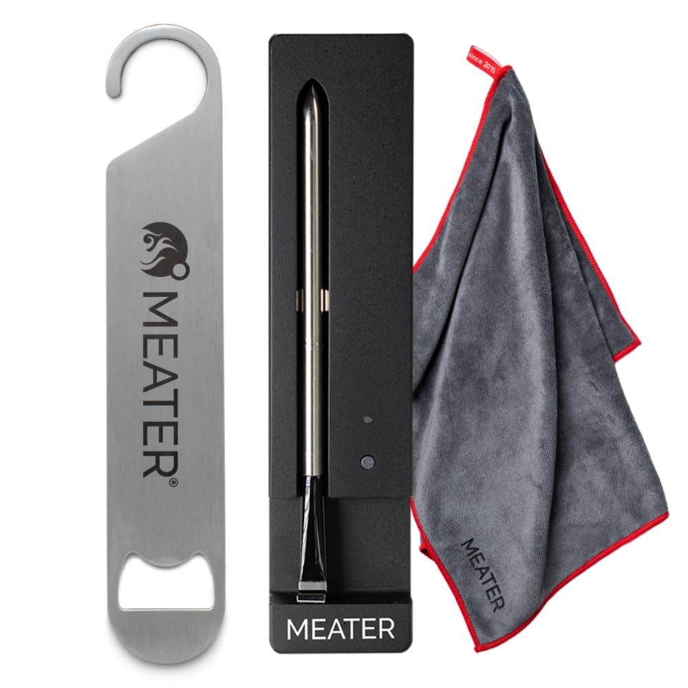 MEATER Everyday Cooking Gift Set: SE Smart Kitchen Thermometer with Microfiber Towel & Bar Blade | Make Weeknight Meals Easier & Tastier with Bluetooth Simplicity