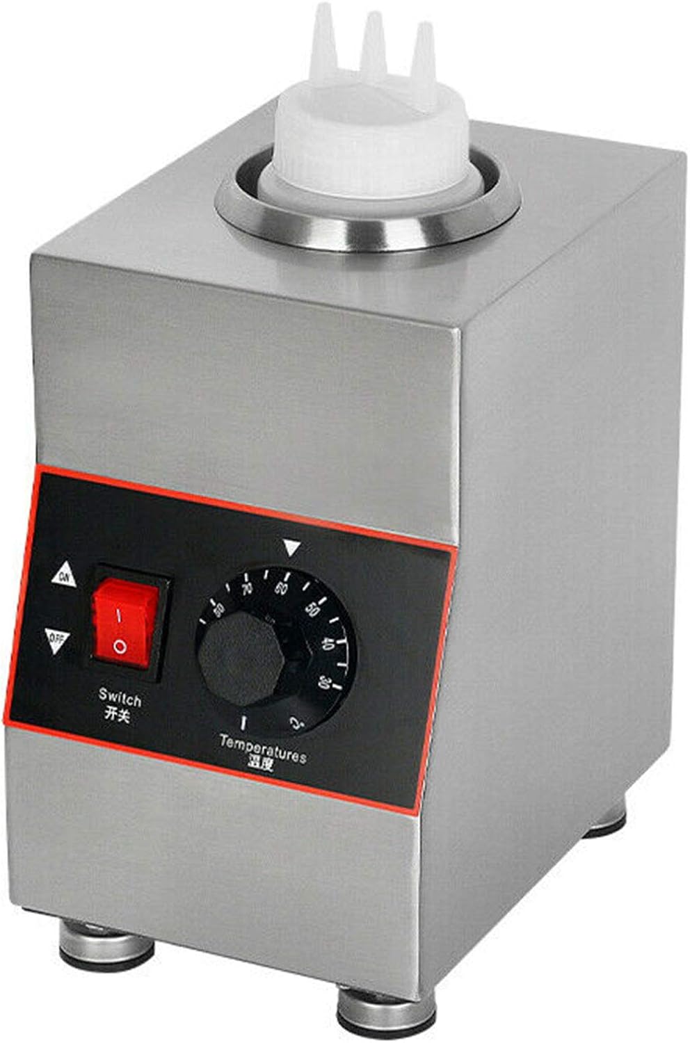Electric Sauce Bottle Warmer Nacho Cheese Warmer with Bottle, Hot Fudge Cheese Caramel Jam Sauce Warmer 30-85℃ 110V