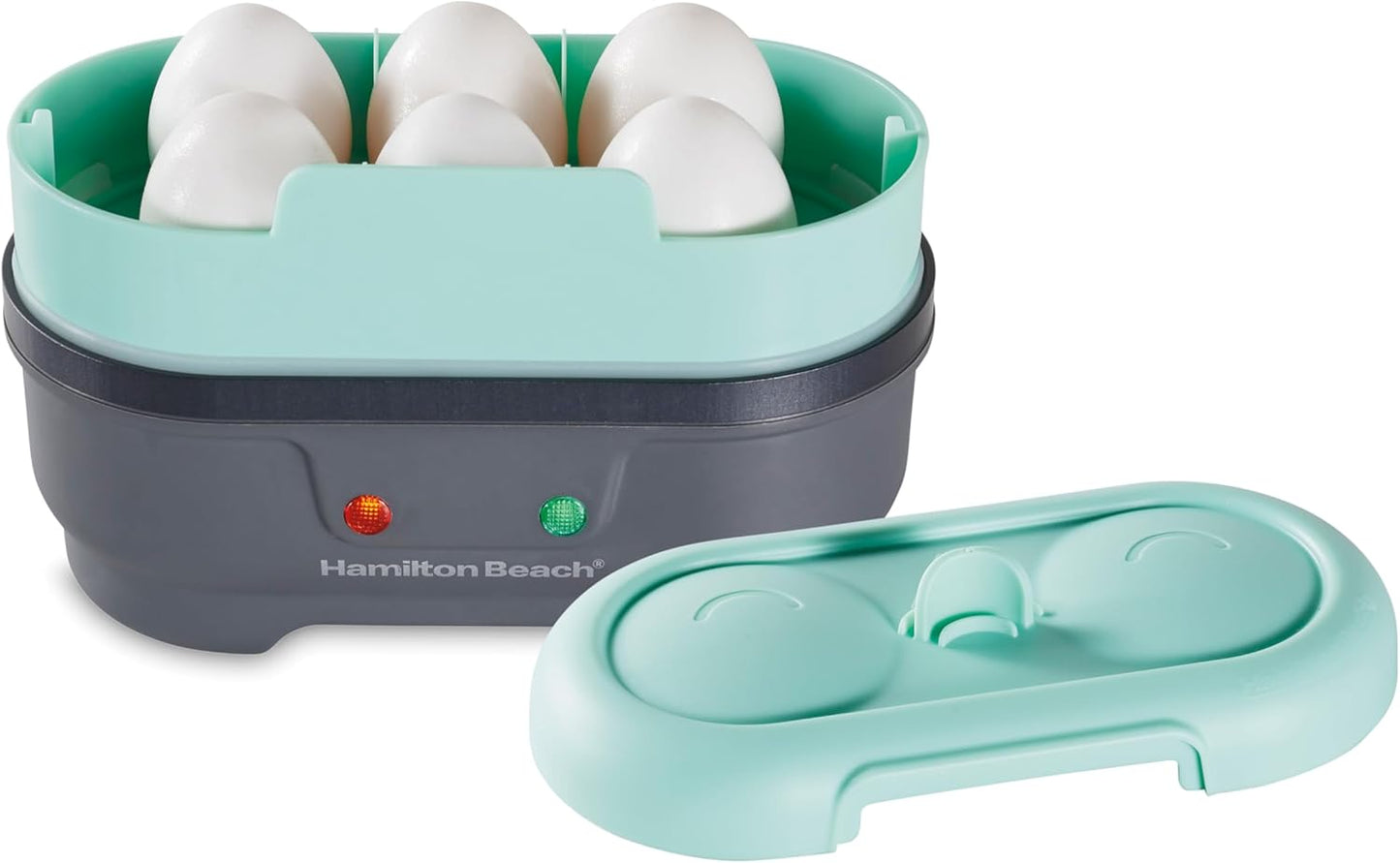 Hamilton Beach Sous Vide Style Electric Egg Bite Maker, Hard Boiled Egg Cooker & Poacher with Removable Nonstick Tray, Makes 2 in Under 10 Minutes, Teal (25511)