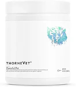 ThorneVet Peaceful Pet Calming Supplement for Dogs & Cats - Powder with Calming Nutrients & Botanicals to Support a Healthy Nervous System - with Amino Acids & Vitamins - 90 Scoops