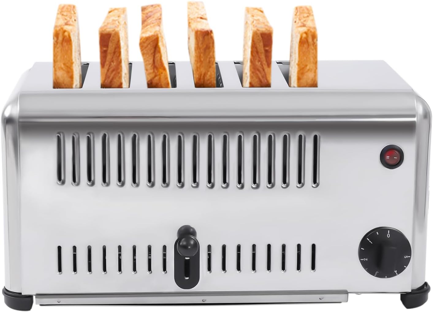 6 Slice Toaster, Stainless Steel Toaster, 1680W Electric Commercial Bread Baking Machin for Dessert Store to Make Toast, Sandwiches, Meatloaf, etc