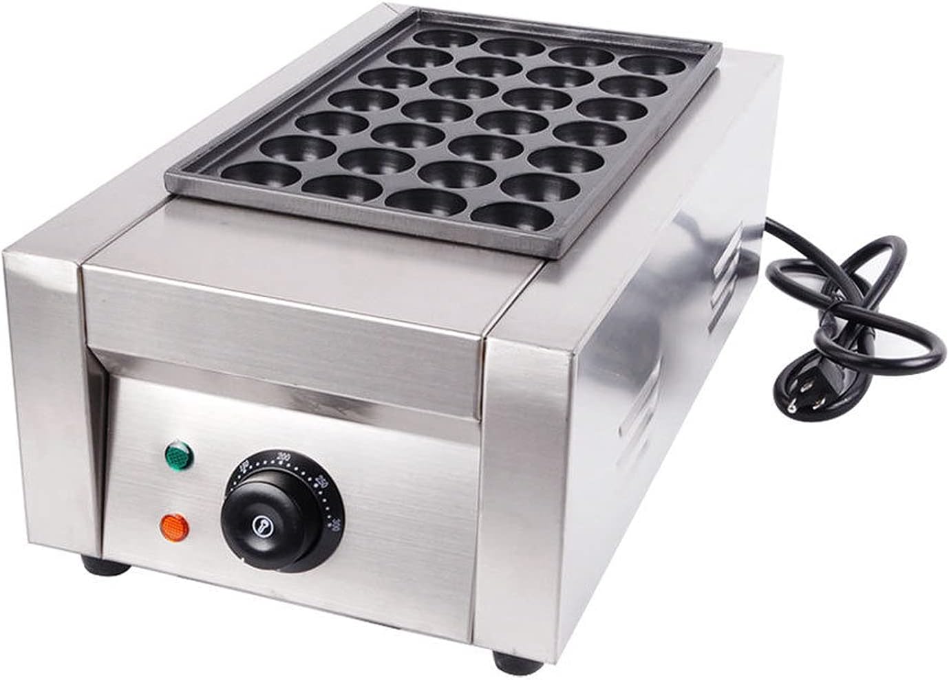 TECHTONGDA Electric Takoyaki Maker, 28pcs Commercial Japanese Octopus Fish Ball Machine, 110V Takoyaki Grill, 1800W Octopus Meatball Machine with Nonstick Coating, Fishball Barbecue Oven