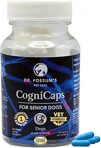 Dr. Fossum's CogniCaps Dog Cognitive Supplement – Multivitamin for Dogs Brain Health with SAM-e, Coenzyme Q10, Polygala, Curcumin – Senior Dog Supplements for Cognitive Support (12 lbs & Under)