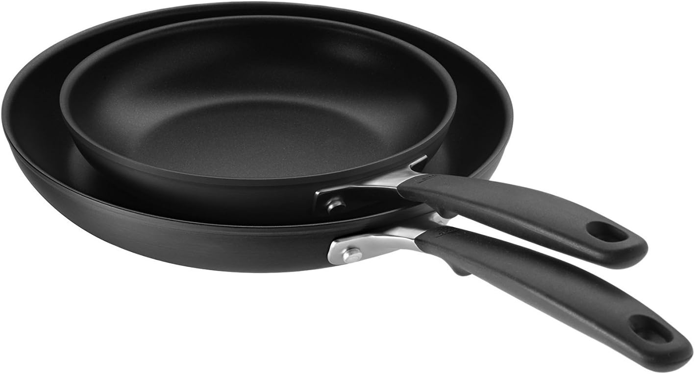 OXO Good Grips Hard Anodized PFOA-Free Nonstick 8" and 10" Frying Pan Skillet set Black