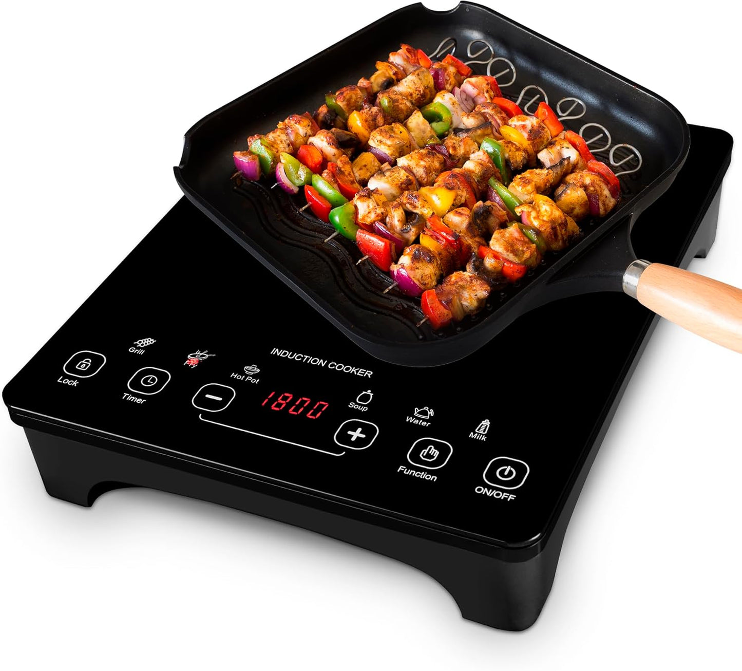 TRIFECTÉ 1800W Portable Induction Cooktop, Sensor Touch Countertop Burner, 6 Cooking Modes Induction Burner Cooktop, LED Electric Stove, Hot Plate Cooker with Timer, Child Lock, 10 Power & Temp Levels