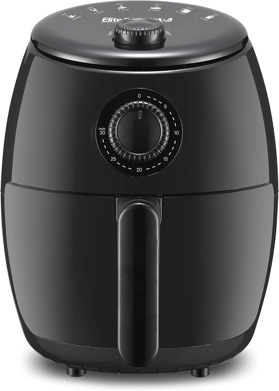 Elite Gourmet EAF0201X Personal Compact Space Saving Electric Hot Air Fryer Oil-Less Healthy Cooker, Timer & Temperature Controls, 1000W, 2.1 Quart, Black