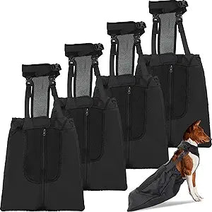 4 Pcs Dog Drag Bags for Paralyzed Rear Legs Adjustable Disabled Pets Drag Bag Breathable Pet Injuries Protection Bag Outdoor Indoor Dog Wheelchair Alternative Protects Chest Limb (Medium)