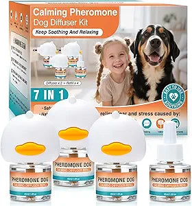 Diffuser to Calm Pet 7 in 1 Advanced Kit Appeasing Pheromone Diffuser Dog Calming Pheromones for Anxiety Relief Reduce Aggression Fighting Barking Stress