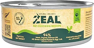 ZEAL New Zealand Wet Cat Food – High Protein, Grain-Free with Superfoods (Chicken, 3.17oz Can, 24-Pack)