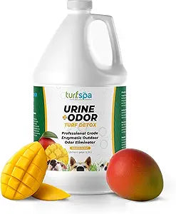Urine & Odor Turf Detox: Mango Gallon Refill of Professional Enzyme Cleaner & Odor Eliminator for Artificial Grass, Turf, Concrete, Patio & Kennels, Pet Urine Enzymatic Cleaner for Dogs & Cats