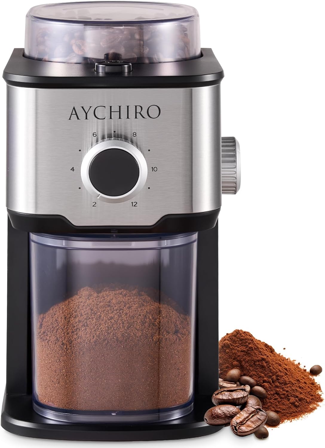 AYCHIRO Burr Coffee Grinder, Adjustable Coffee Bean Grinder Electric with 14 Grinding Settings,2-12 Cups for Espresso, Drip Coffee and French Press