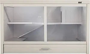 New Age Pet ECOFLEX Park Avenue Indoor Rabbit Hutch - Durable Composite with Scratch-Resistant Polycarbonate Panel, Stainless Steel Mesh Lid, Easy Assembly, 2 Rabbits Capacity