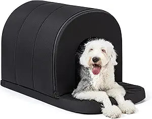 Orthopedic Dog House - Outdoor Waterproof Dog Shelter w/Porch - Indoor Pet House w/Egg-Crate Foam - Cooling - Machine Washable - Ideal for Extra Large Breeds & Fits 42-Inch Crate - 41"x27"