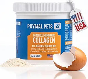 Eggshell Membrane Collagen for Dogs - Non-Gelatin and Non-Bone Marrow Based, All Natural Premium Dog Collagen Powder from Eggshell Membranes: Supports Pet Hips, Joints, Nails, Fur and Digestion.