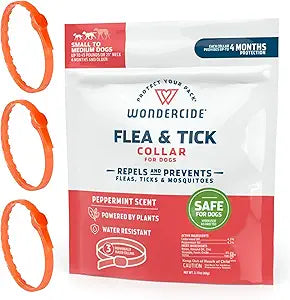 Wondercide - Dog Collar - Flea, Tick, Mosquito Repellent for Dogs with Natural Essential Oils - Small Medium 3PK - Up to 12 Months Protection