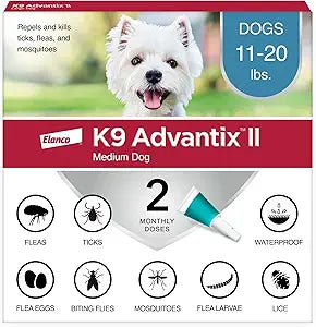 K9 Advantix II Medium Dog Vet-Recommended Flea, Tick & Mosquito Treatment & Prevention | Dogs 11-20 lbs. | 2-Mo Supply