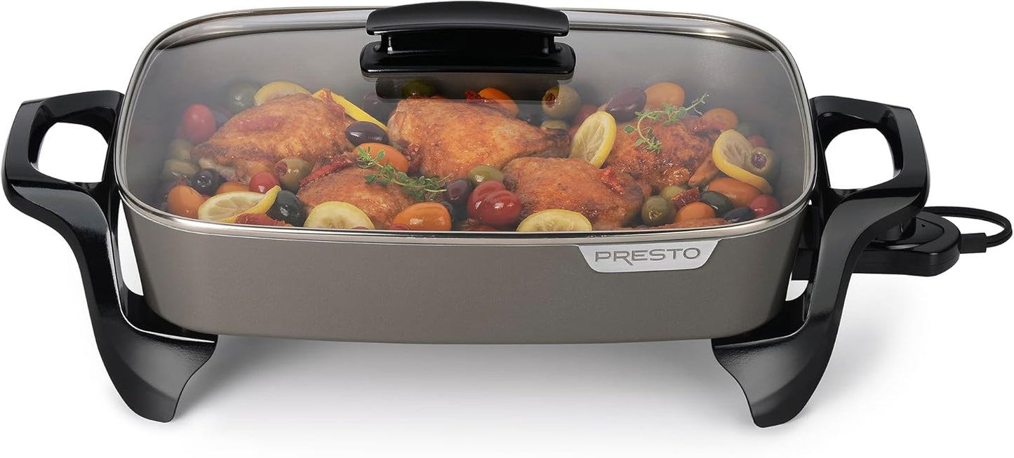 Presto 06856 16-Inch Ceramic Electric Skillet, Grey