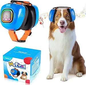 Dog Music Headphones for Anxiety Relief Fireworks Thunder Noise Blocking Earmuffs with Sound Isolation Calming Classical ASMR Music for Dogs – Pet Ear Muffs (Blue, S)