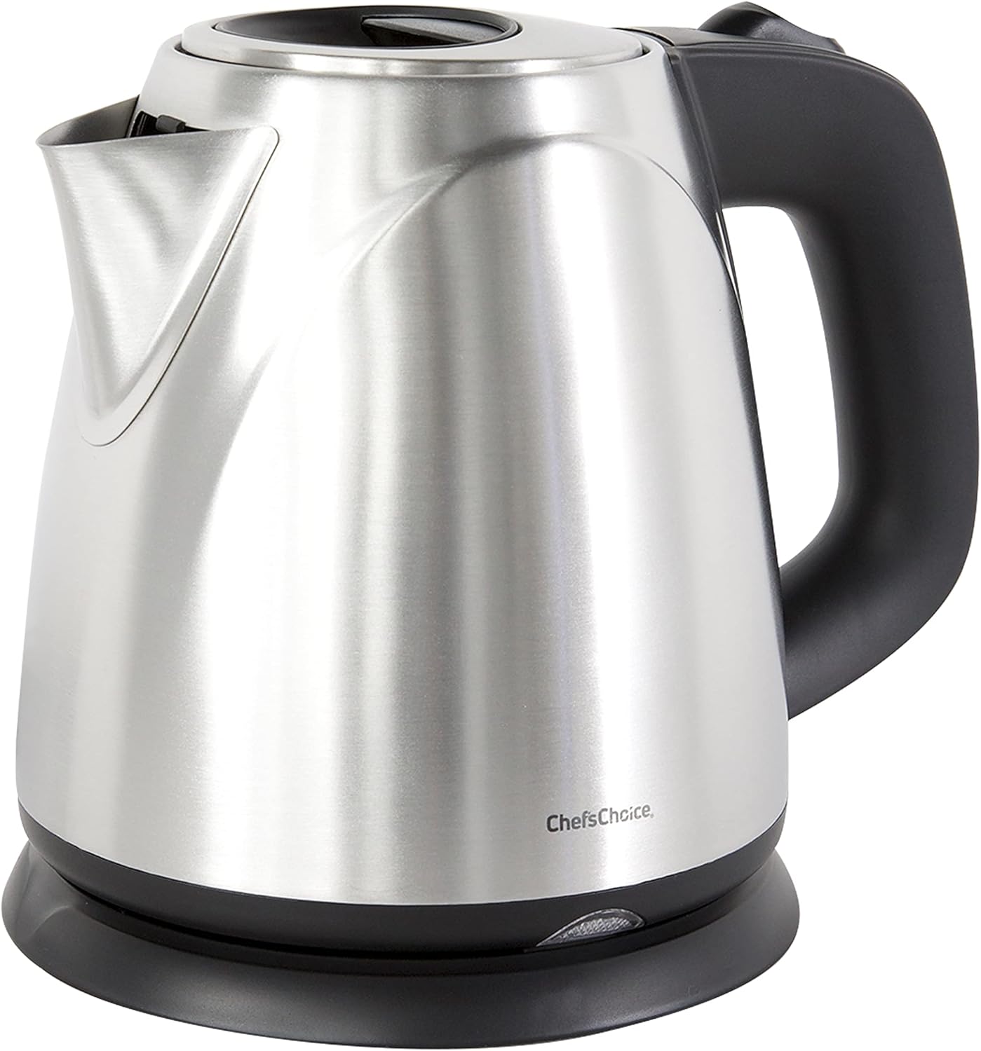 Chef\u2019sChoice Electric Kettle 1500 Watts Cordless Compact Water Boiler Features Stainless Steel Construction Boil Dry Protection & Auto Shut Off Easy Pour, 1-Liter, Metallic