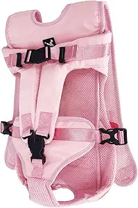 Adjustable Pet Front Carrier Backpack, Hands-Free Dog & Cat Travel Bag for Small & Medium Pets Easy-Fit Puppy Travel Backpack Pink M