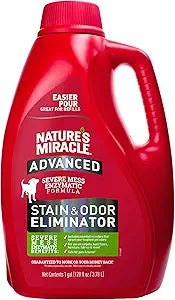 Nature’s Miracle Advanced Stain And Odor Eliminator for Dogs, Fresh Scent, Severe Mess Enzymatic Formula For Tough Pet Messes, 1 Gallon