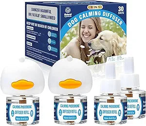 Dog Calming Pheromones Diffuser: 6-in-1 Kit Appeasing Pheromone Diffuser to Calm (2 Plugin+4x48ml Refills) for Comfort Reduces Stress Anxiety, Long-Lasting Appeasing Pheromone for Pet Dog Cat (6in1)