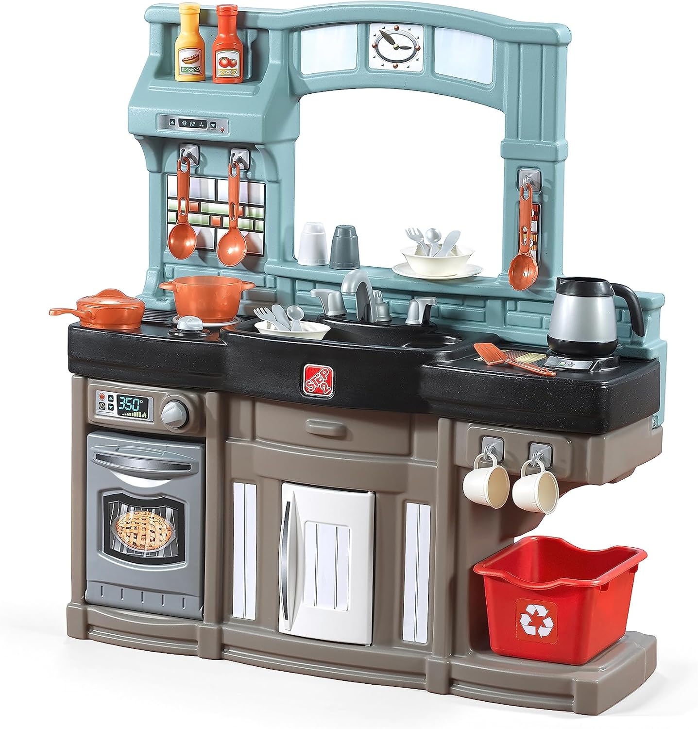 Step2 Best Chefs Kids Kitchen Playset, Indoor\/Outdoor Kitchenette, Interactive Play with Lights and Sounds, Made of Durable Plastic, Includes 25 Piece Toy Accessories, For Toddlers 2+ Years Old