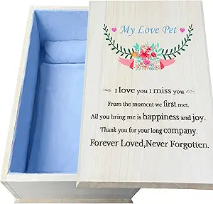 Wooden Handmade Pet Casket|Dog Cat Casket,Coffin|Pet Caskets For Dogs,Cats,|Pet Burial Box,Pet Memorial (Inside 15.8"L x 9.0"W x 6.3"H) X-Small Blue