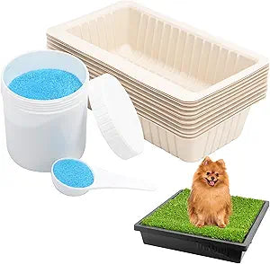20-Pack Pet Loo Pee-Pod Refills with Sponge Compatible with PetSafe Portable Dog Potty, Dog Litter Box Disposable Potty Tray Cornstarch Material, Urine Disposal (Pet Loo NOT Included)