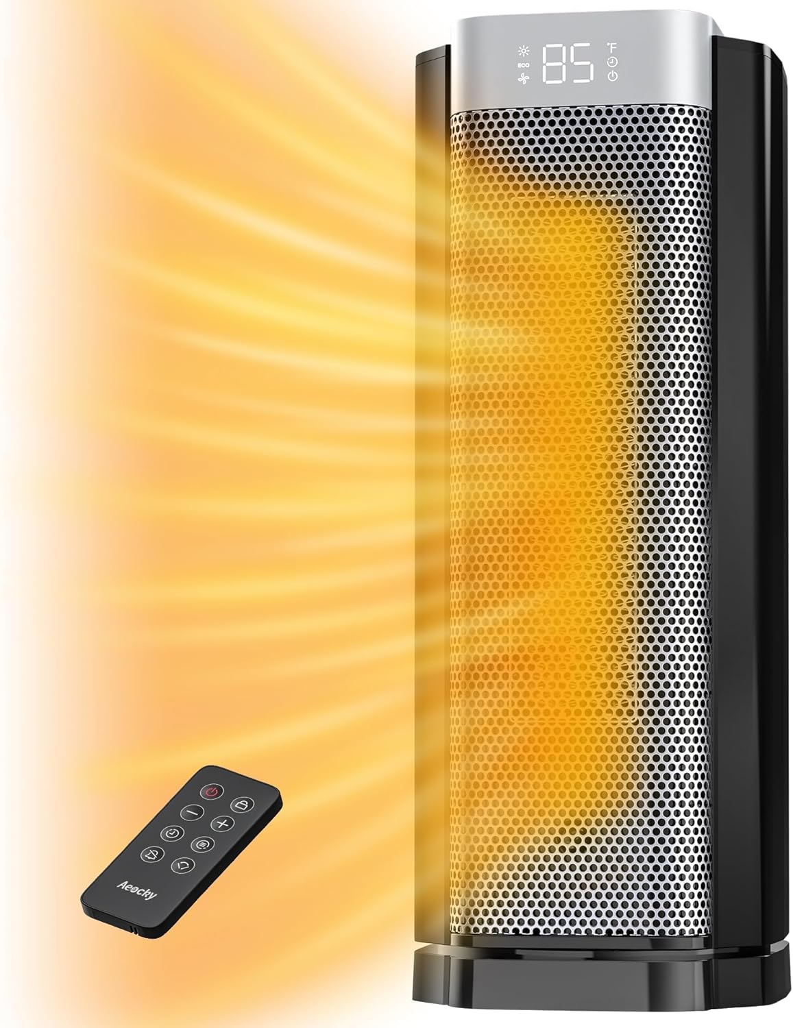 3rd-Gen AEOCKY Space Heater with AI Thermostat, 1500W PTC Electric Heaters for Indoor Use With Remote, 70° Oscillation, Utmost Silence, Safe Portable for Office, Bedroom, Room, Home