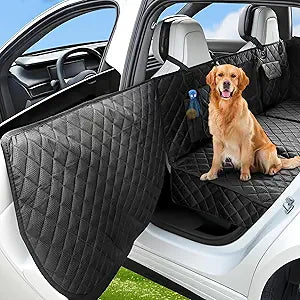 Dog Seat Cover for Back Seat with Hard Bottom Extender, 450lbs Support Dog Hammock for Car, Waterproof Non-Slip Back Seat Cover for Dogs with Full Seat & Door Protection for Truck SUV Sedan