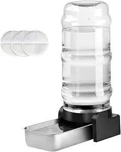 Marchul 2.3 Gallon Dog Water Dispenser, Large Dog Water Bowl Dispenser with Stainless Steel, Automatic Gravity Pet Bowl for Dogs Medium to Large (3 Filters) 8.6L