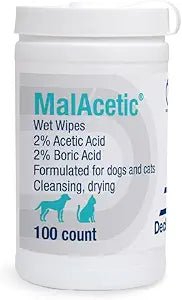 MalAcetic Wet Wipes for Dogs and Cats 100 Count