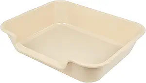 1 Pack of Extra Large Cat Litter Box (ABS Material), Low Entry Senior Litter Pen for Geriatric Kitty Big Cats, Jumbo Pet Safe Litter Boxes Tray for Pets Potty (Beach Sand, 24" L x 20" W)