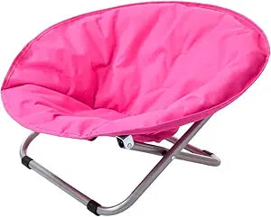 The Lakeside Collection Pet Moon Chair Bed Foldable Indoor Outdoor Elevated Adjustable Height - Pink
