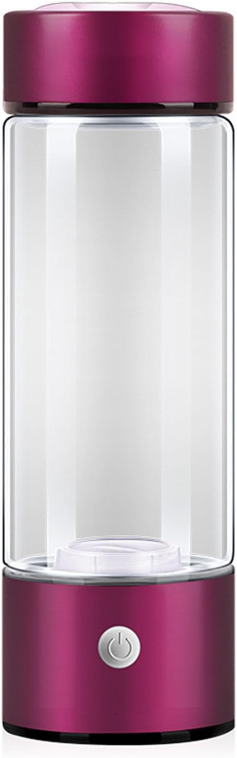 OUOQNUE Electric Water Filter, Hydrogen Water Generator, 420ml Portable USB Hydrogen-Rich Water Ionizer Maker, Glass Bottle Anion Water Ionizer, H2 Healthy Smart Cup